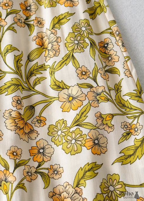 Boho Skirts in Yellow Sand Verbena For Women